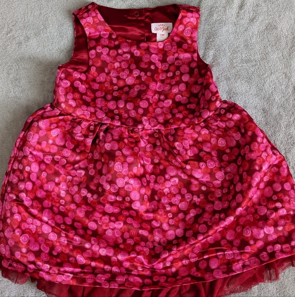 Girls cat and jack red dress. 12-18mo